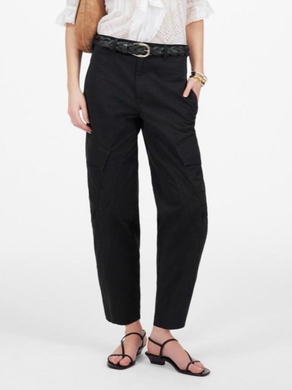 Madewell The Barrel-Leg Utility Pant - black size 2